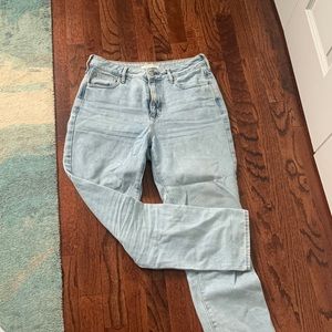 Light wash high rise mom jeans